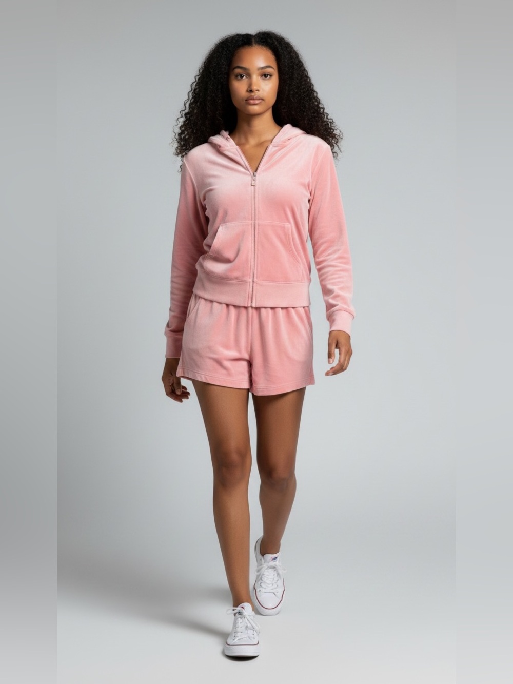 NWT Juicy Couture Pink Velour Shorts Tracksuit Size L